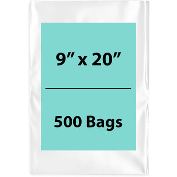 Clear poly bags Flat 9 inch (width) X 20 inch (Height) LDPE